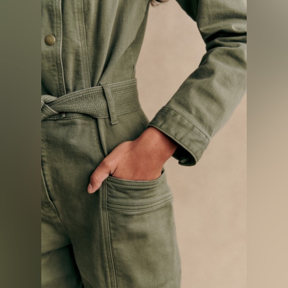 Sezane Hailey Jumpsuit Khaki - Size 2 FR 34 - Picture 4 of 6